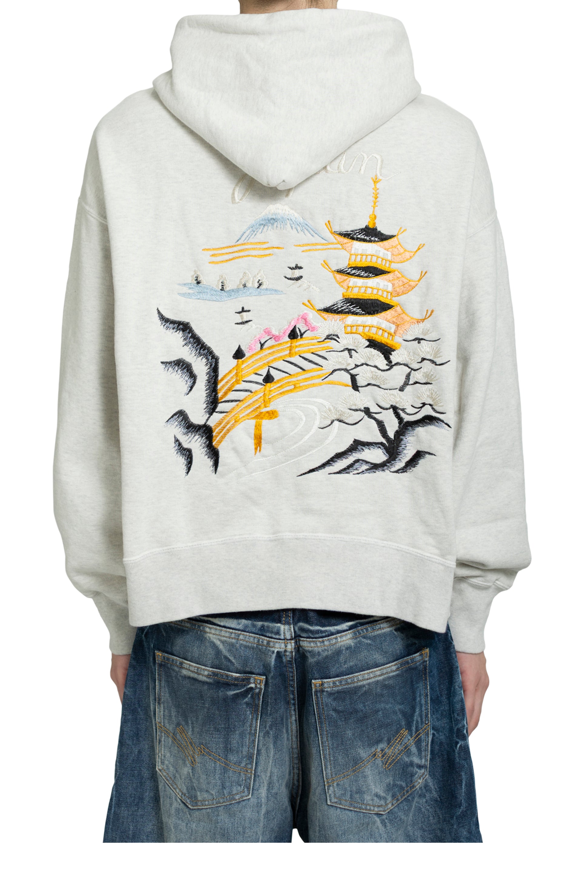 SUKAJAN EMB ZIP HOODIE AGED / AGED OATMEAL