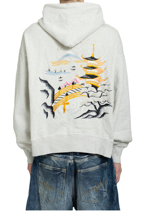 SUKAJAN EMB ZIP HOODIE AGED / AGED OATMEAL