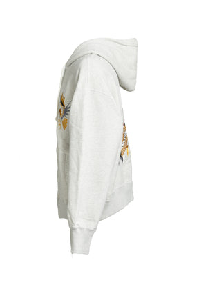 SUKAJAN EMB ZIP HOODIE AGED / AGED OATMEAL