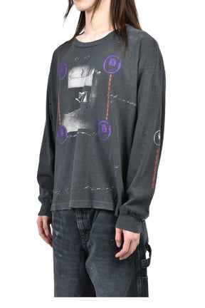 BATHROOM STALL LS T-SHIRT / VINTAGE BLK