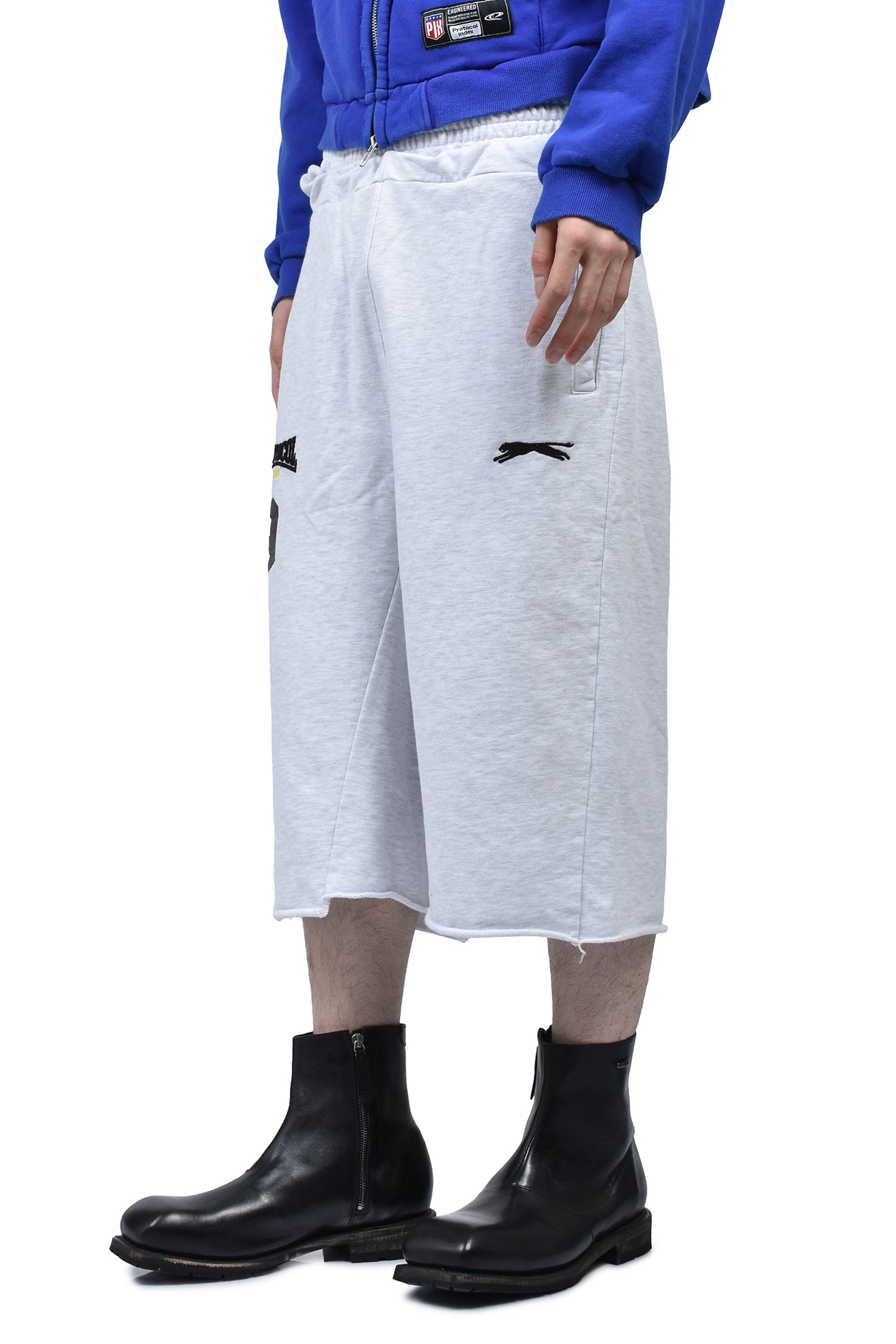 FOLDED WAIST JORTS / WHT MELANGE