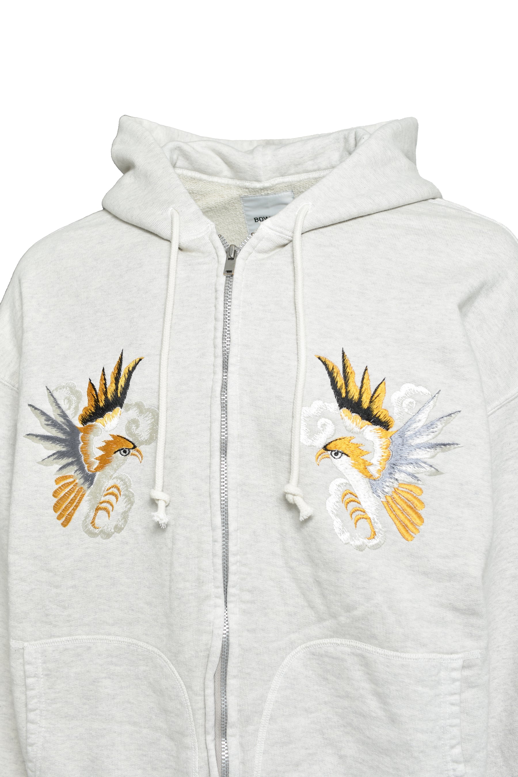 SUKAJAN EMB ZIP HOODIE AGED / AGED OATMEAL