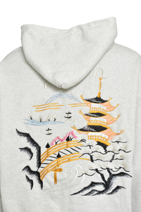 SUKAJAN EMB ZIP HOODIE AGED / AGED OATMEAL