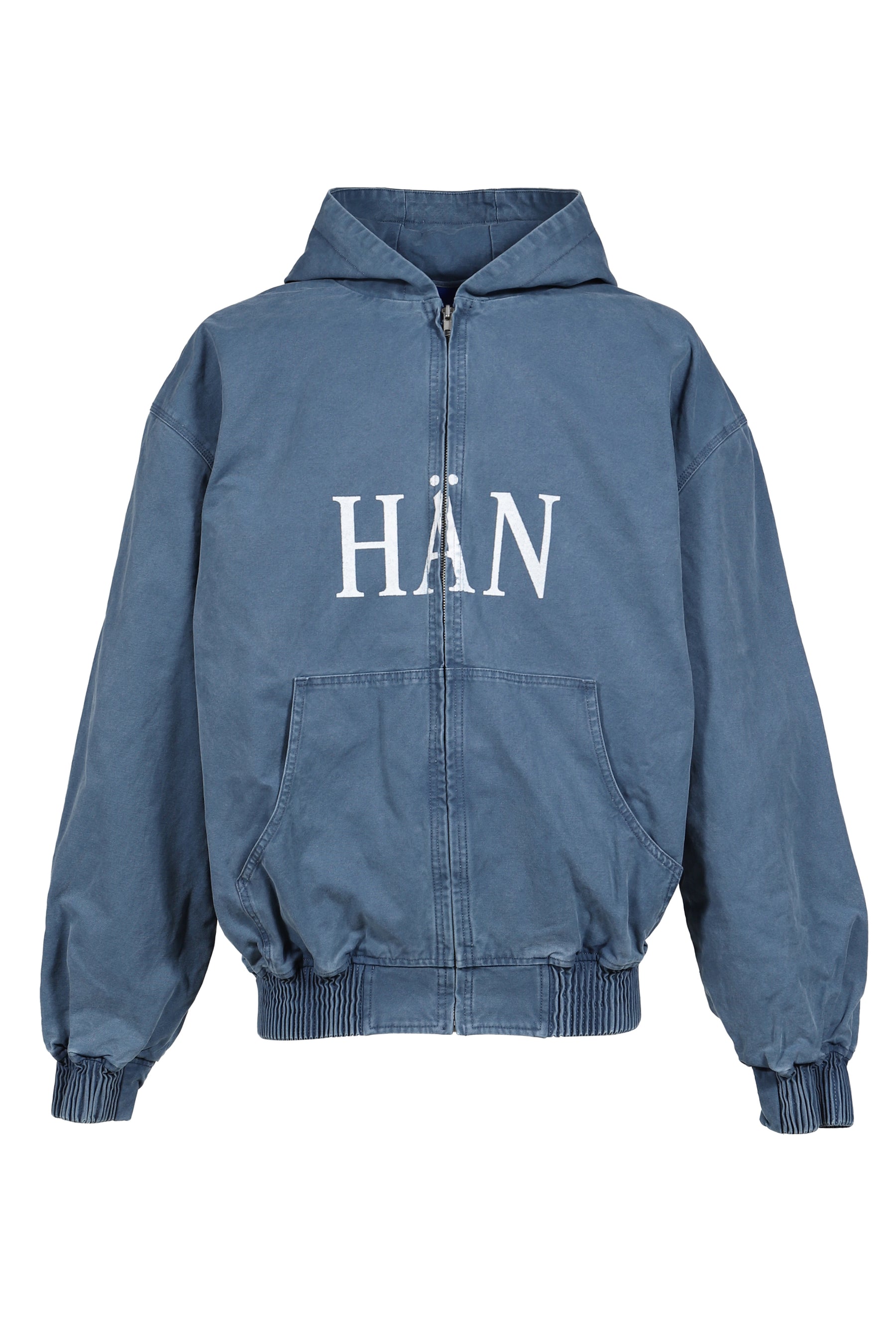 Matthew M. Williams SS26 GARMENT DYE WASHED CANVAS JACKET / BLU