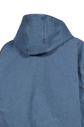 GARMENT DYE WASHED CANVAS JACKET / BLU