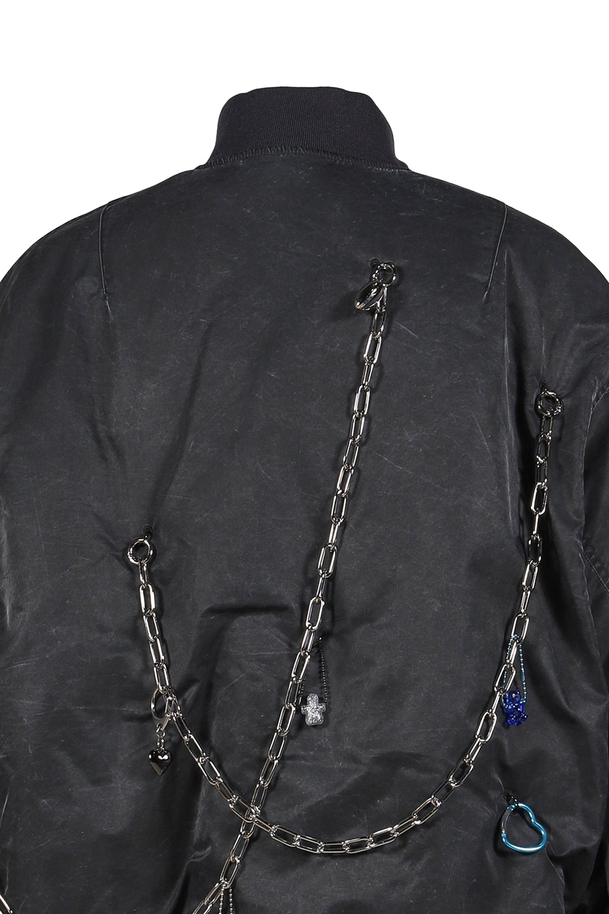 KEY CHAIN DECORATED BOMBER JACKET / GRY