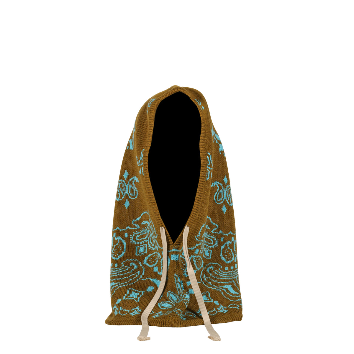 JUN/NAKAYAMA ジュンナカヤマ FW25 PAISLEY KNIT HOOD BALACLAVA / KHA