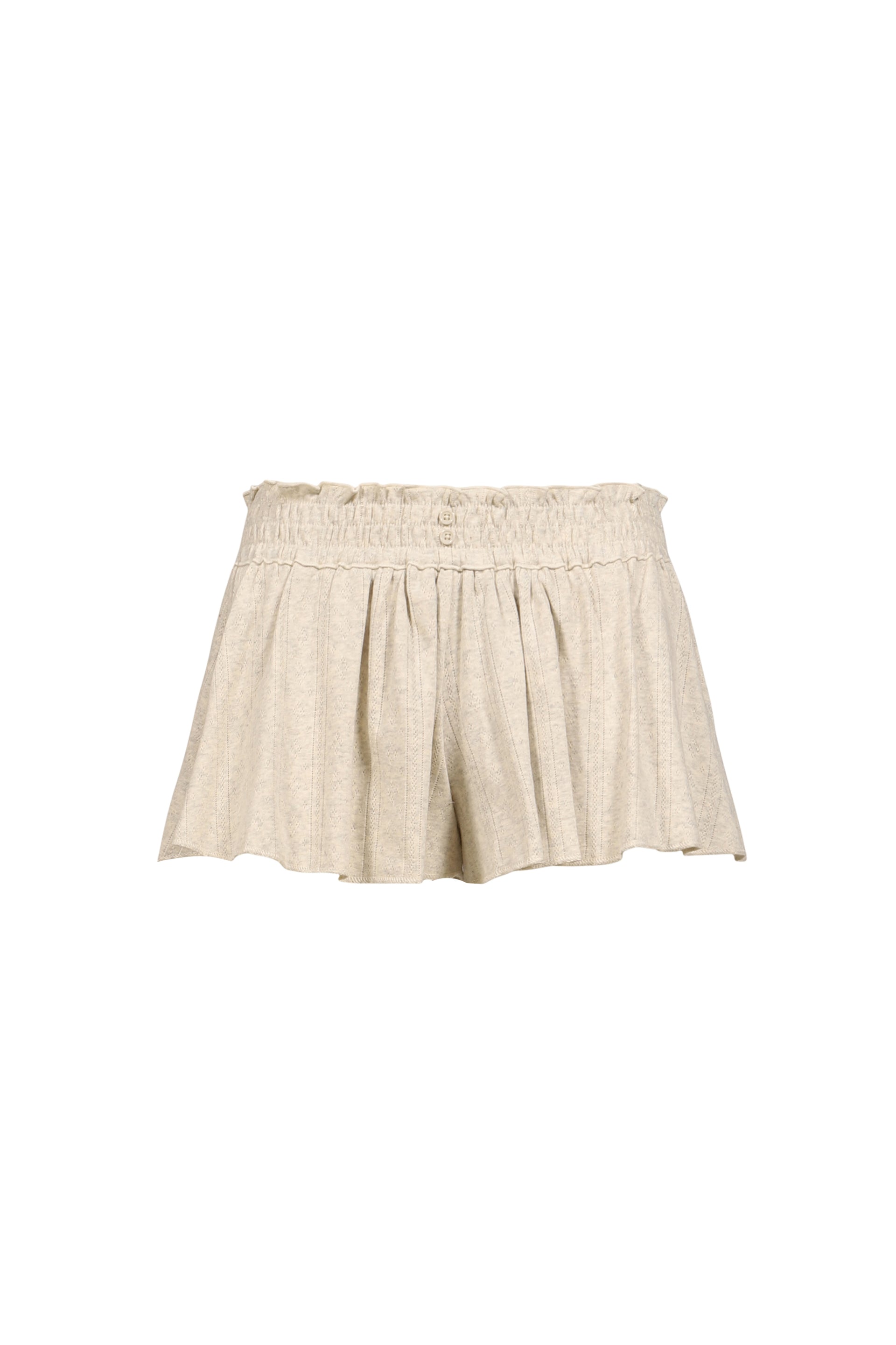 HONEY EYELET SHORTS / MELANGE GRY