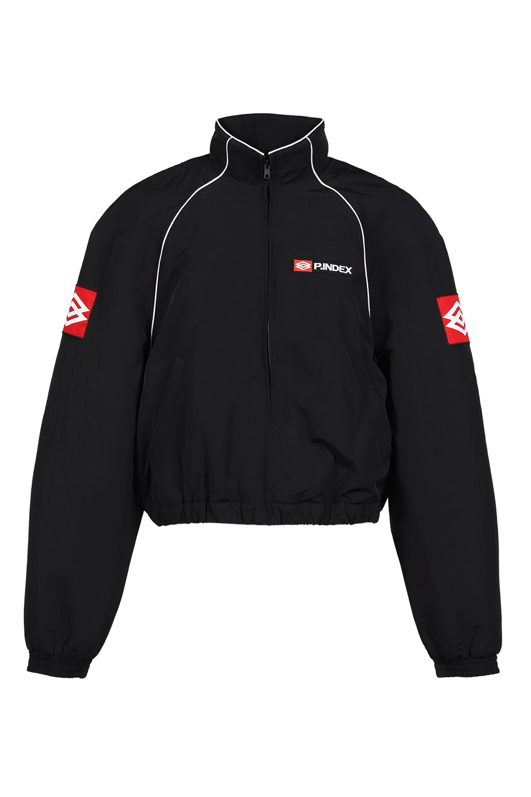 EXAGGERATED SHOULDER TRACK JACKET / BLK