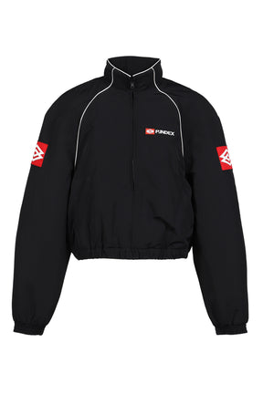 EXAGGERATED SHOULDER TRACK JACKET / BLK