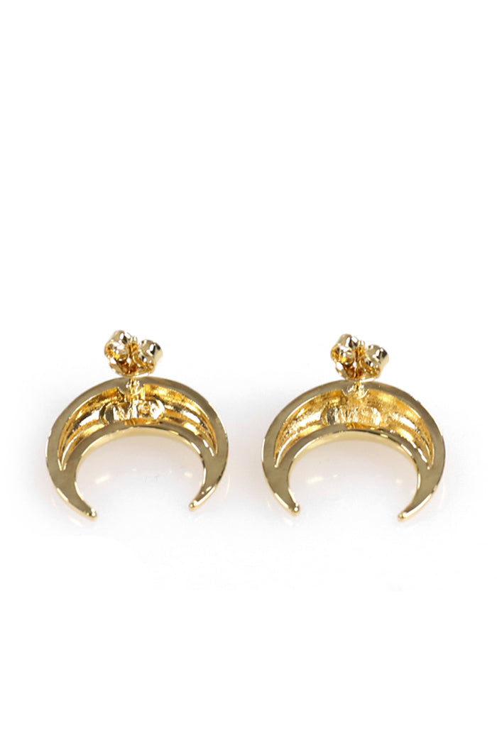 GOLD PLATED MOON STUDS / GOLD