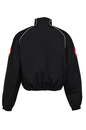 EXAGGERATED SHOULDER TRACK JACKET / BLK