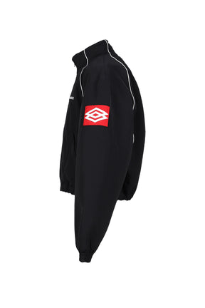 EXAGGERATED SHOULDER TRACK JACKET / BLK