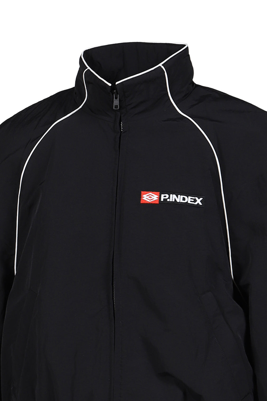 EXAGGERATED SHOULDER TRACK JACKET / BLK