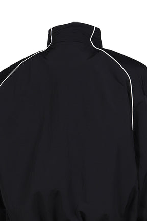 EXAGGERATED SHOULDER TRACK JACKET / BLK