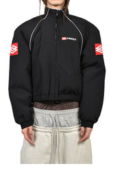 EXAGGERATED SHOULDER TRACK JACKET / BLK