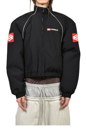 EXAGGERATED SHOULDER TRACK JACKET / BLK