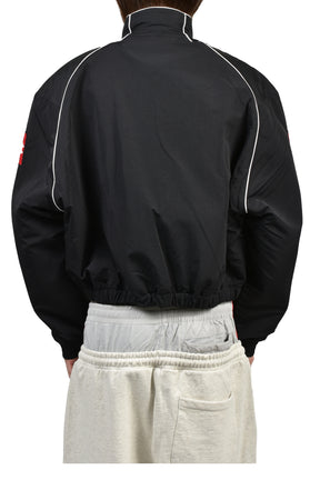 EXAGGERATED SHOULDER TRACK JACKET / BLK