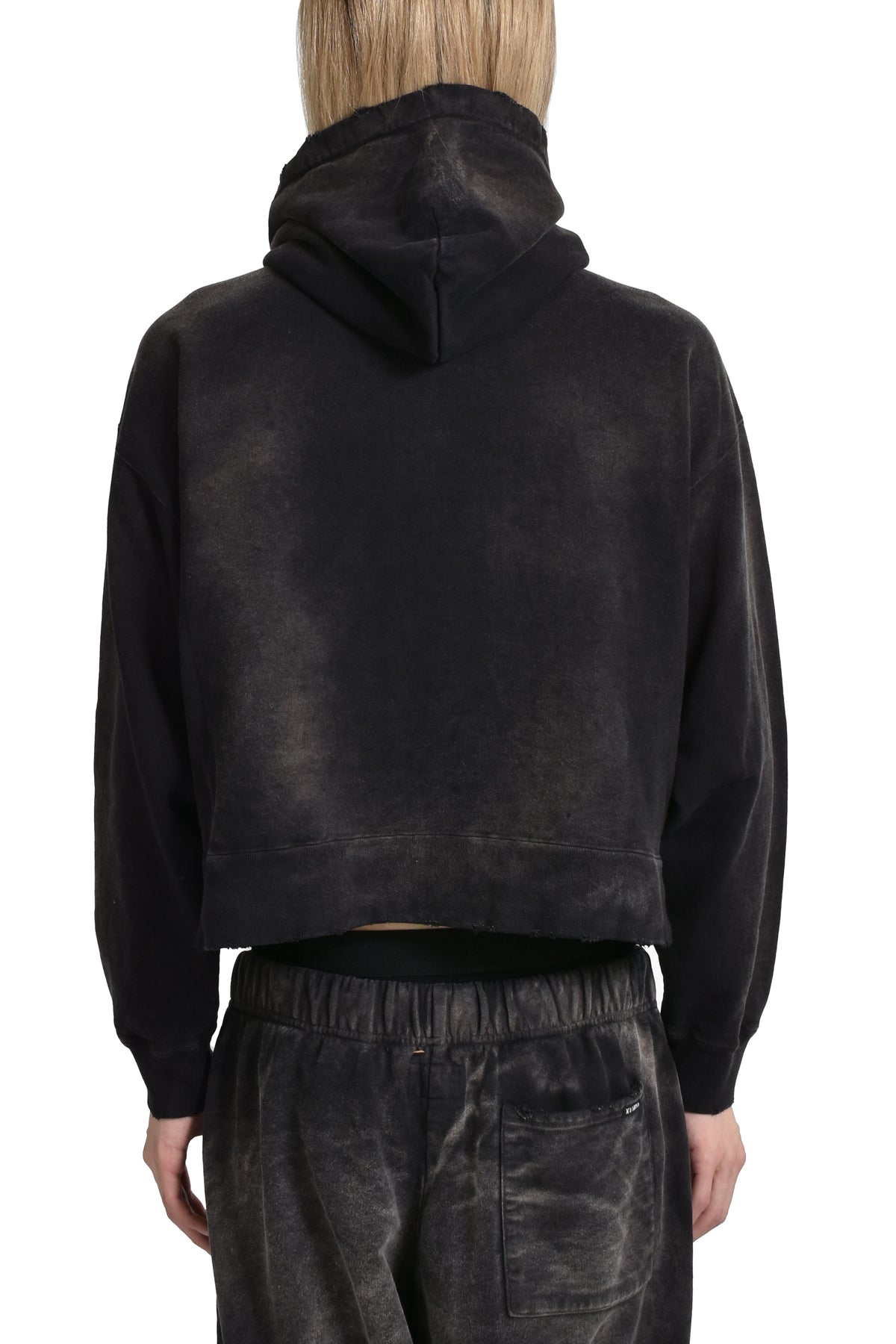 “RODEO”BREACHED ZIP-UP HOODIE / BLK