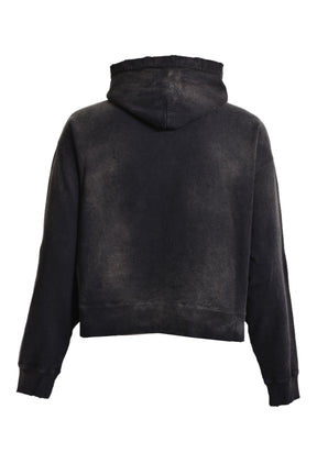 “RODEO”BREACHED ZIP-UP HOODIE / BLK