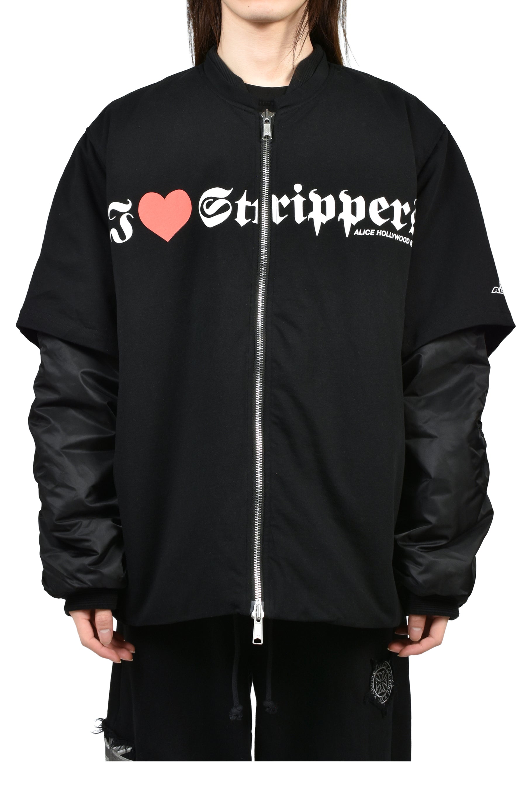 T-SHIRT BOMBER JACKET / BLK