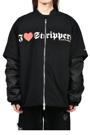T-SHIRT BOMBER JACKET / BLK