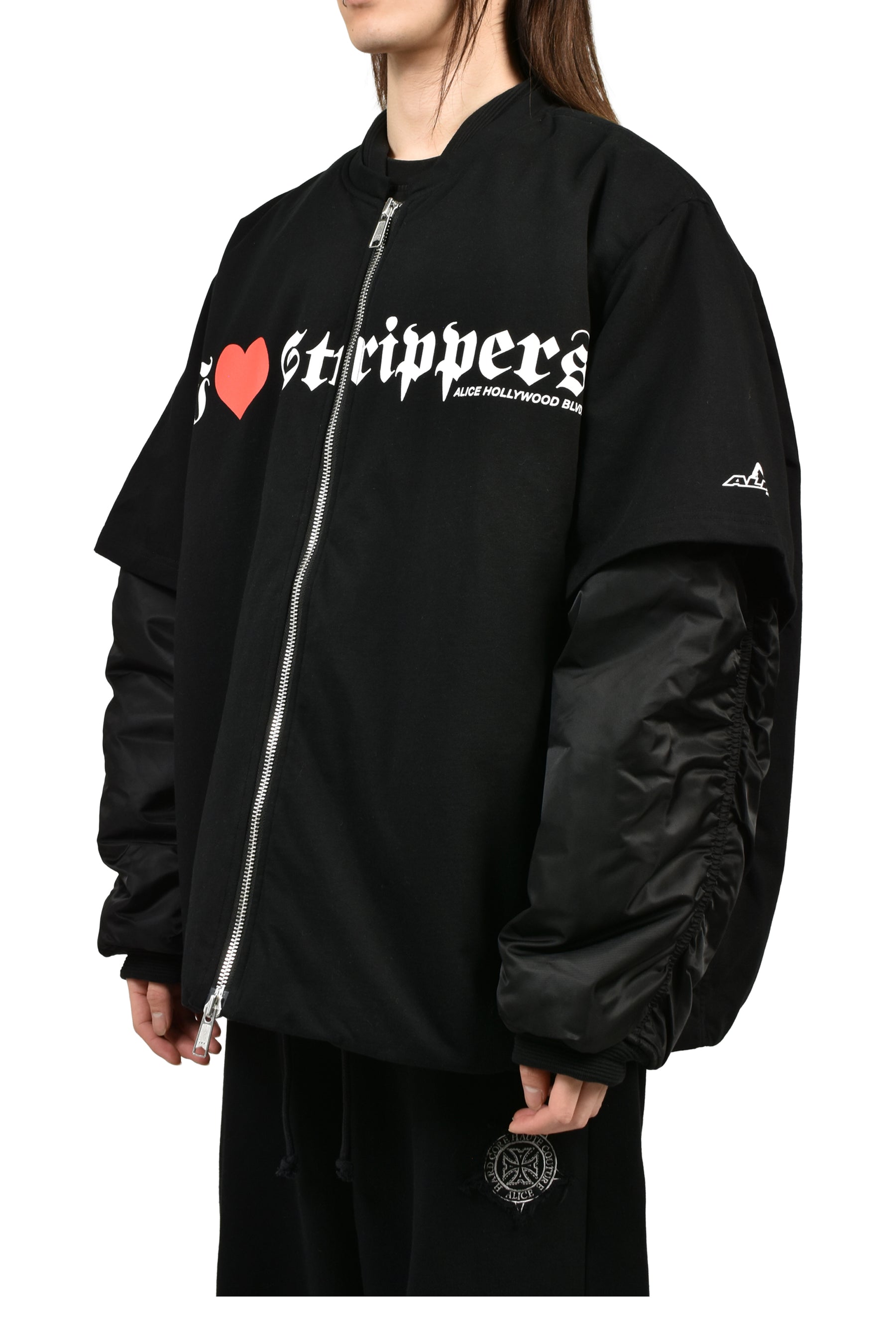T-SHIRT BOMBER JACKET / BLK