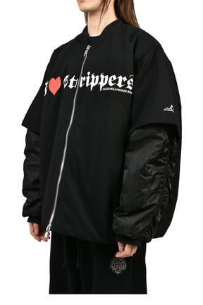 T-SHIRT BOMBER JACKET / BLK
