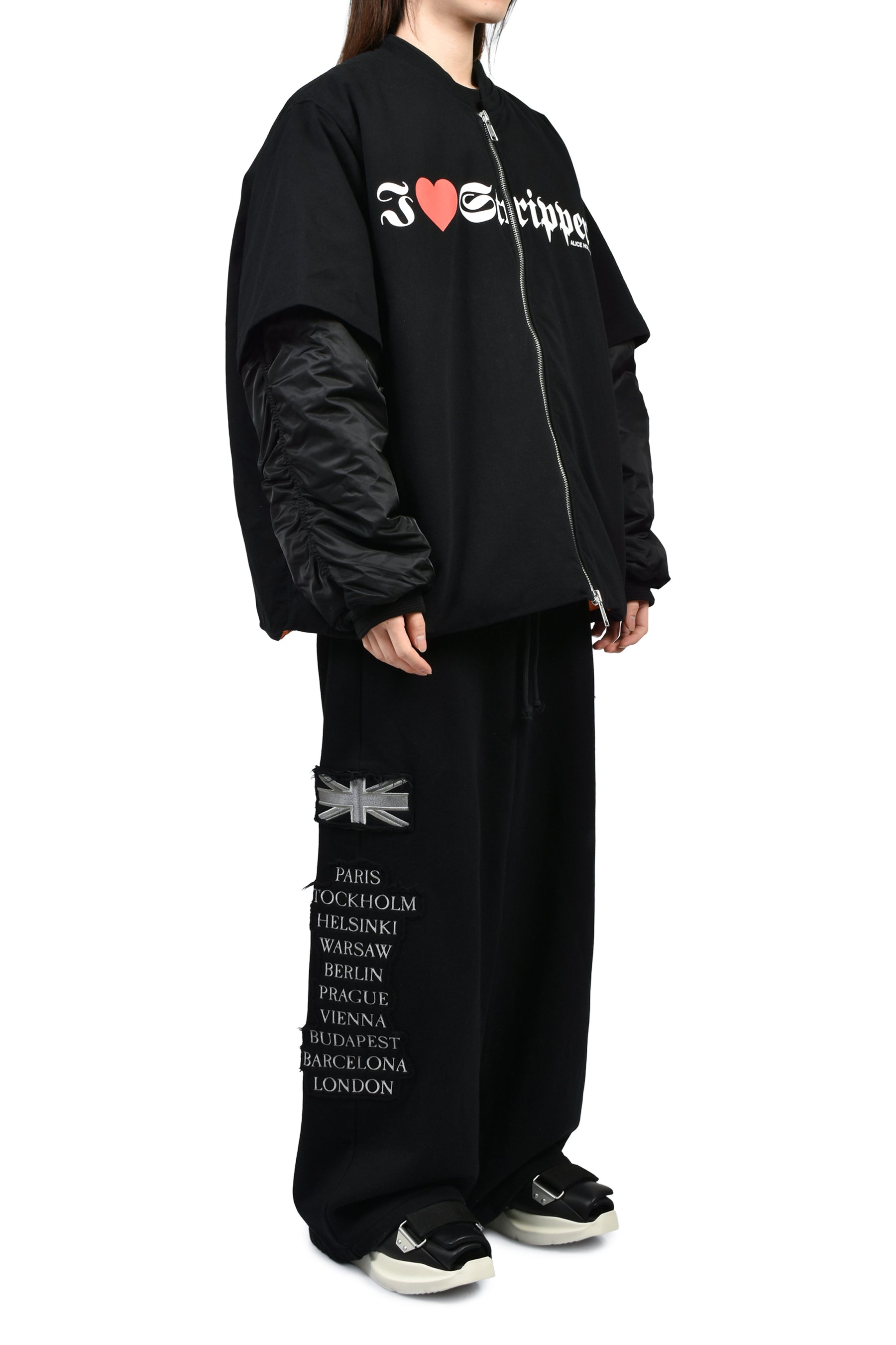 T-SHIRT BOMBER JACKET / BLK