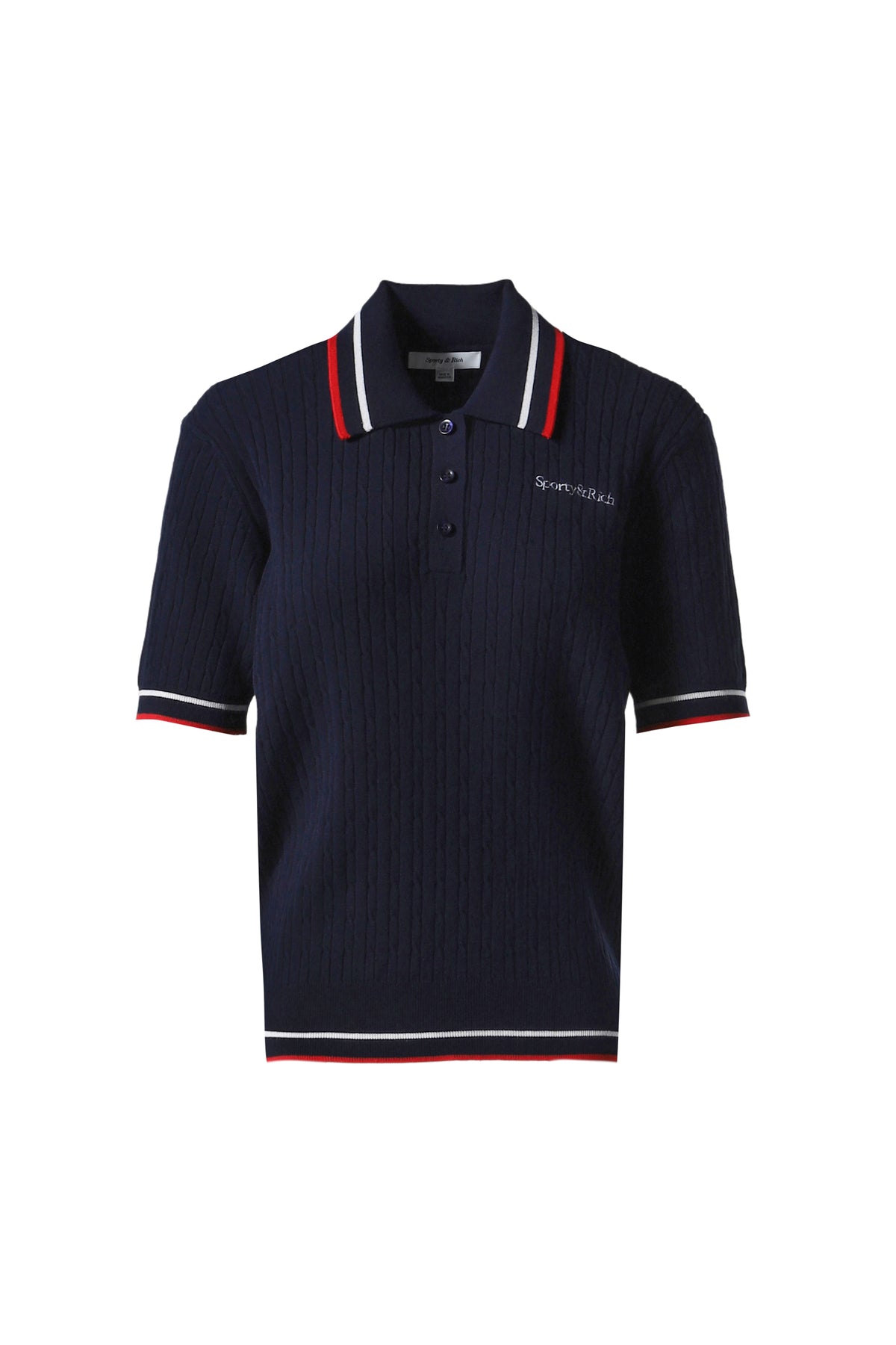 SERIF LOGO MILA POLO SHORT-SLEEVES / NVY