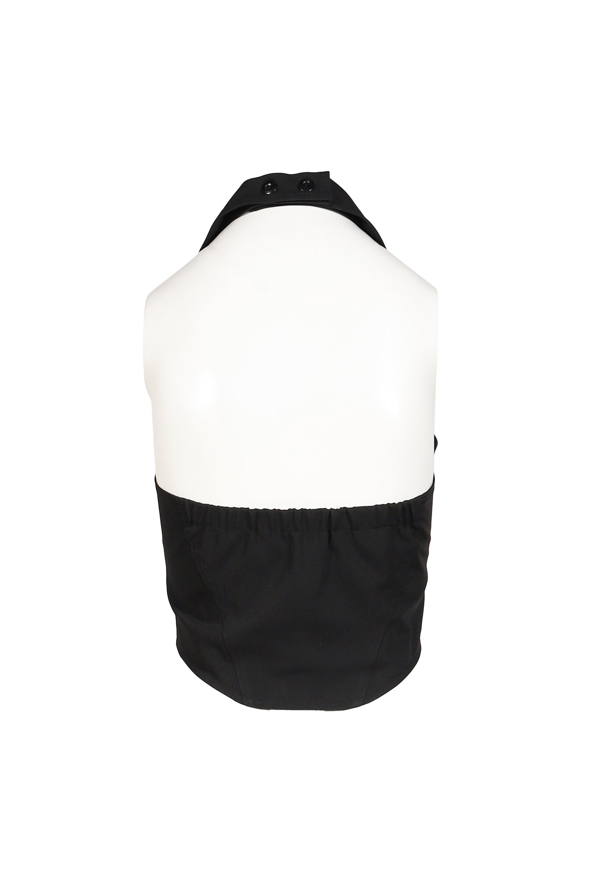 HALTER BUTTON VEST(EXCLUSIVE) / BLK
