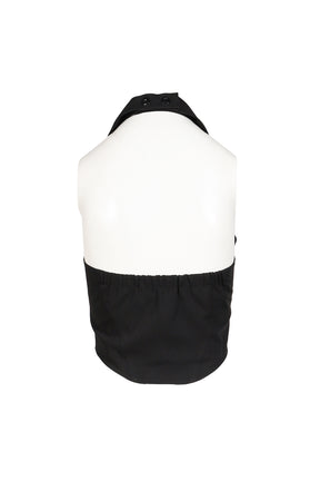 HALTER BUTTON VEST(EXCLUSIVE) / BLK