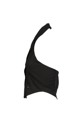 HALTER BUTTON VEST(EXCLUSIVE) / BLK