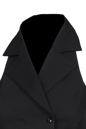HALTER BUTTON VEST(EXCLUSIVE) / BLK