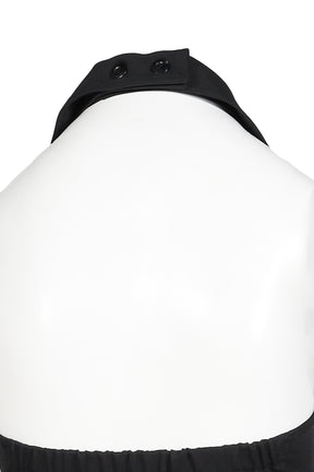 HALTER BUTTON VEST(EXCLUSIVE) / BLK