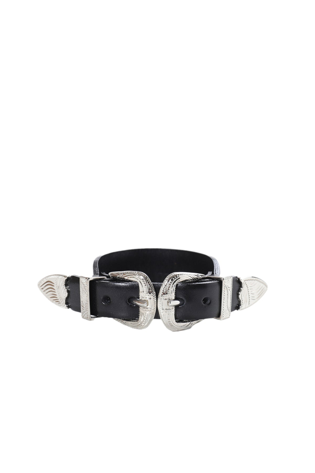 TOGA PULLA トーガ プルラ SS24 DOUBLE BUCKLE BANGLE / BLK - NUBIAN