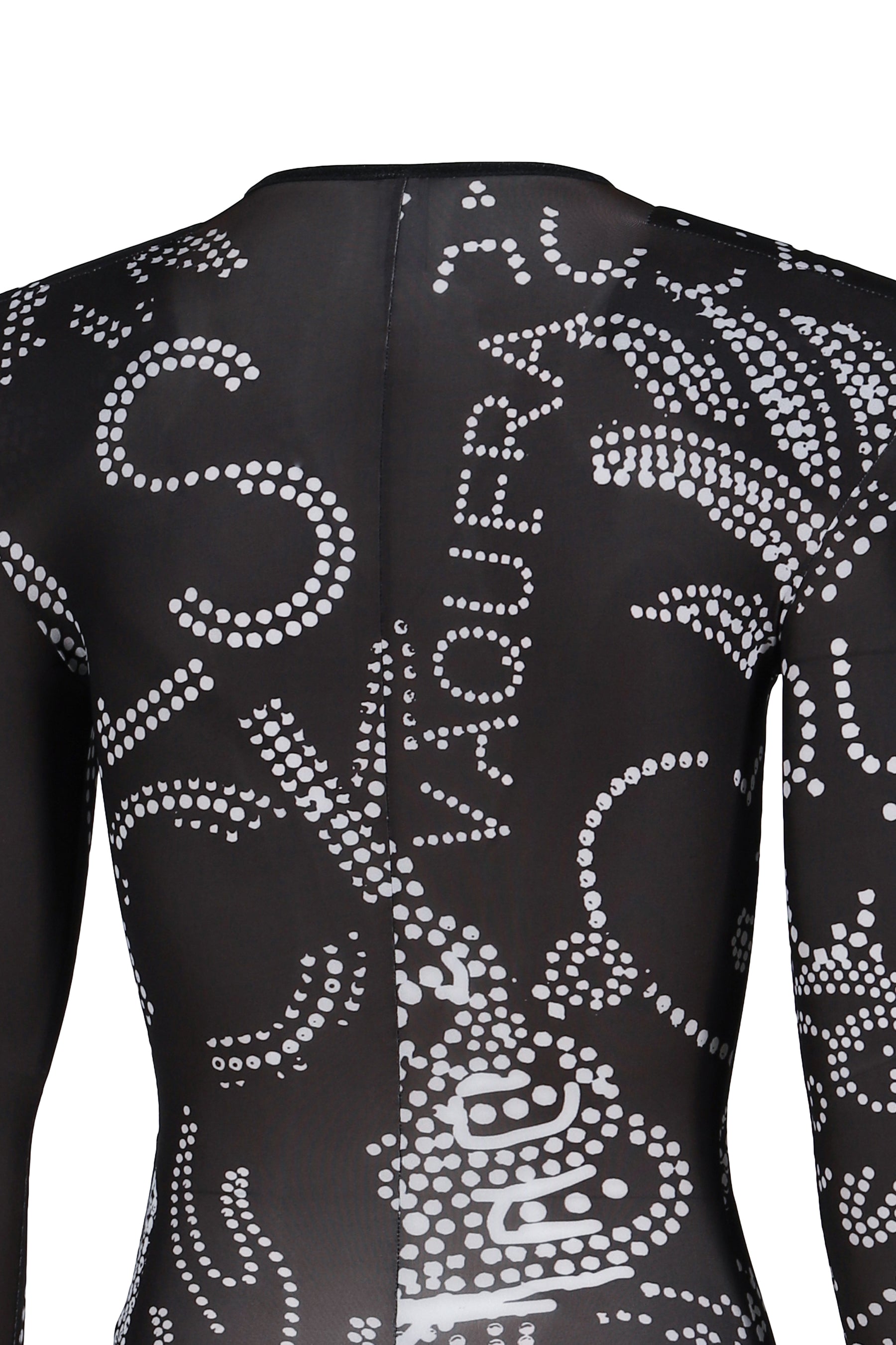 PRINTED SHOULDER PAD LEOTARD / BLK 