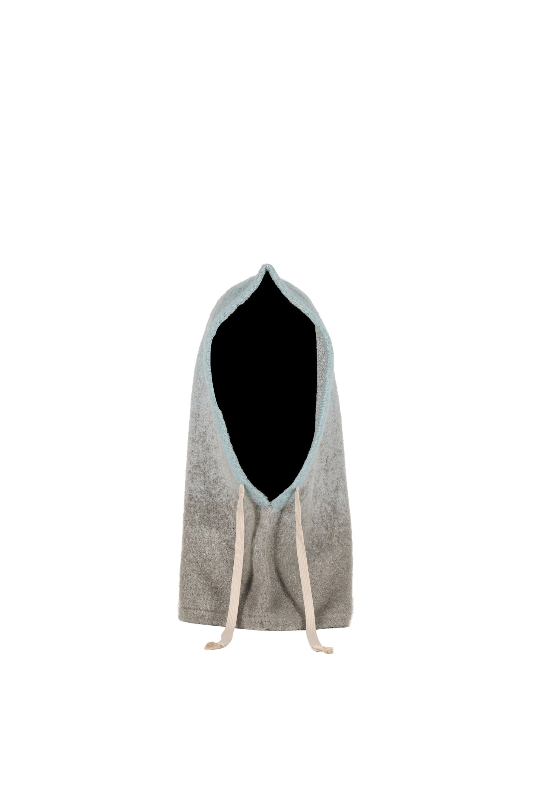 MOHAIR KNIT HOOD BALACLAVA / BLU GRY 