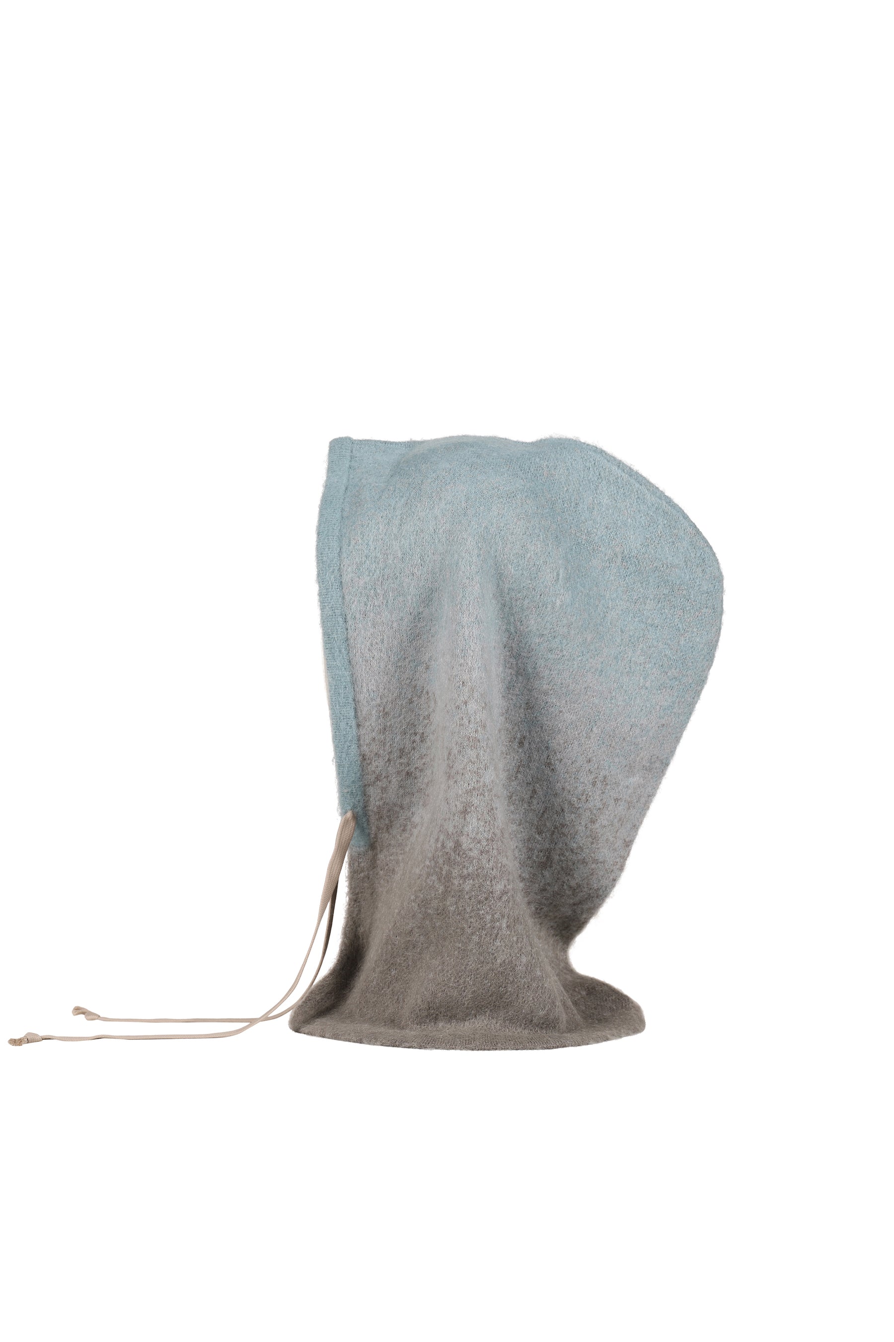MOHAIR KNIT HOOD BALACLAVA / BLU GRY 
