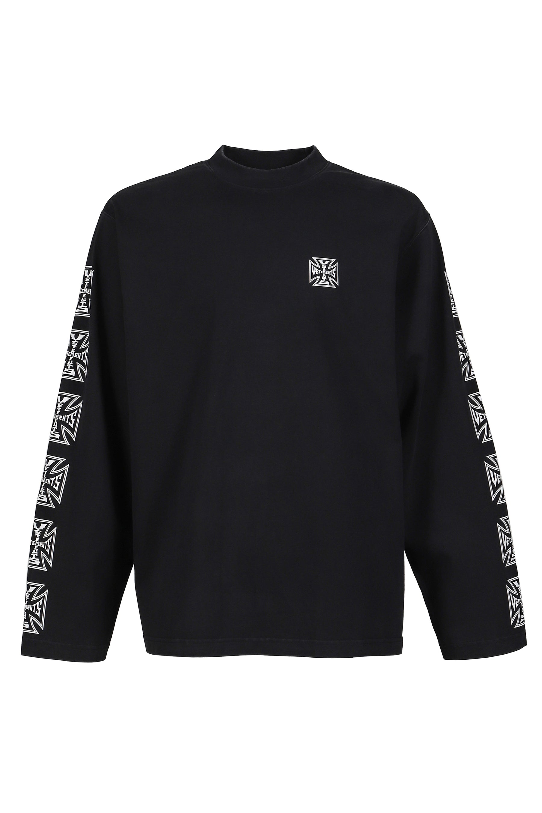 VETEMENTS BIKER CROSS SLEEVES LONGSLEEVE / BLK