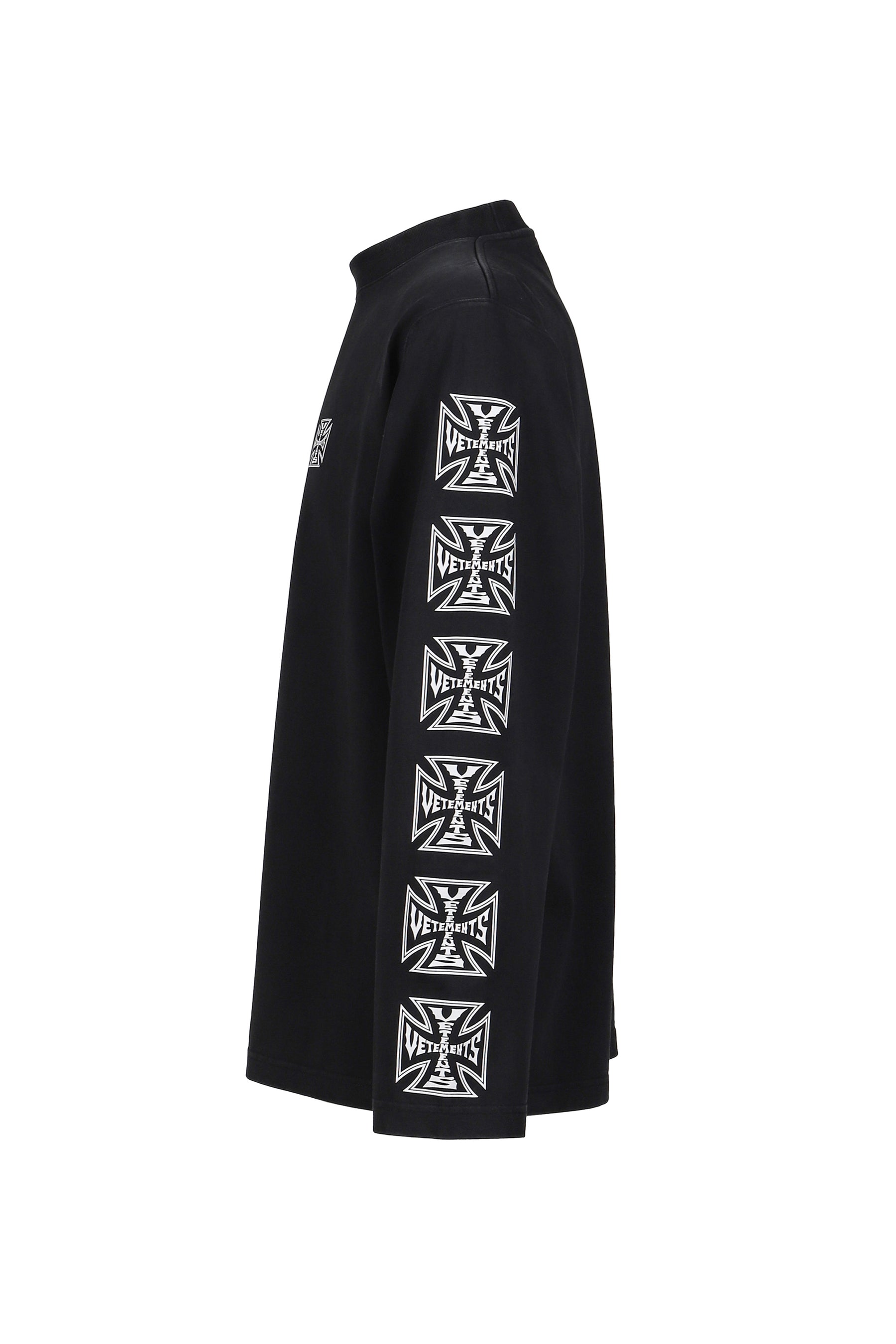 VETEMENTS BIKER CROSS SLEEVES LONGSLEEVE / BLK