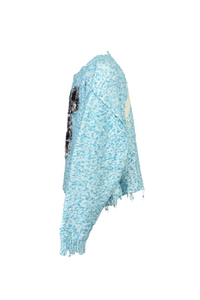 ACTING GAS MASK KNIT PULLOVER / BLU