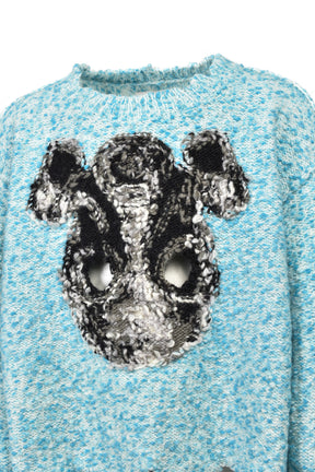 ACTING GAS MASK KNIT PULLOVER / BLU