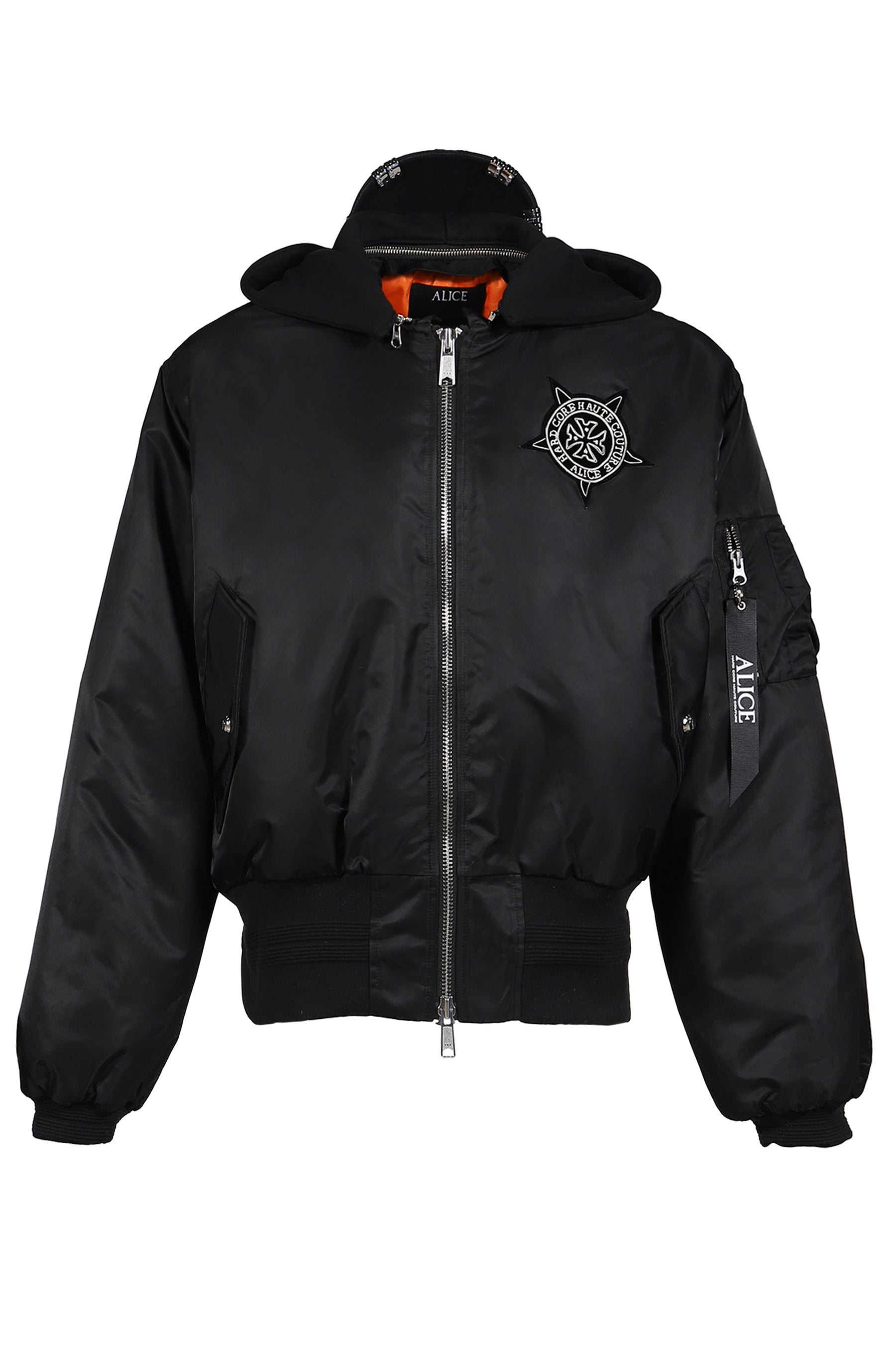 HOODED MA-1 BOMBER JACKET / BLK