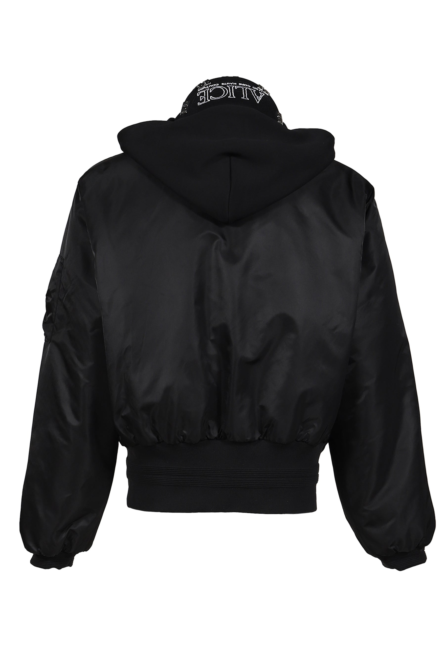 HOODED MA-1 BOMBER JACKET / BLK