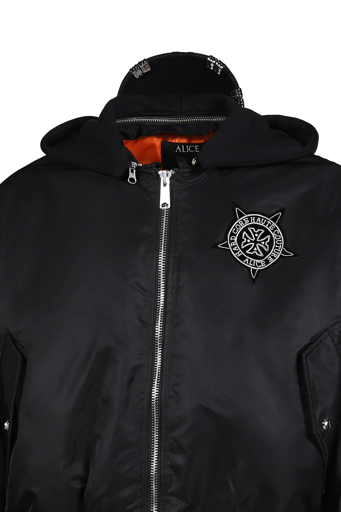 HOODED MA-1 BOMBER JACKET / BLK
