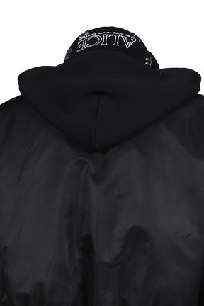 HOODED MA-1 BOMBER JACKET / BLK