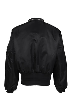 HOODED MA-1 BOMBER JACKET / BLK