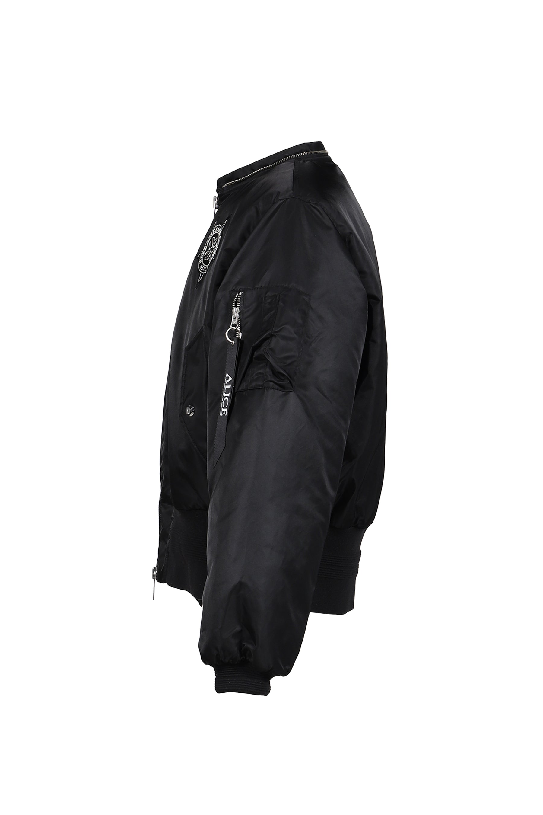 HOODED MA-1 BOMBER JACKET / BLK