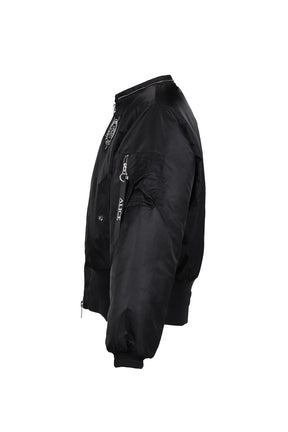 HOODED MA-1 BOMBER JACKET / BLK